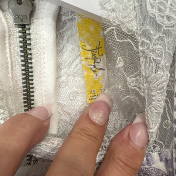 Women's Free People Mini Dress XS White Blue Sleeveless(278) - Picture 2 of 7